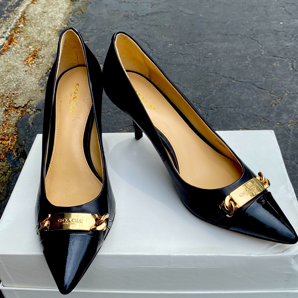 Coach black heels size 7